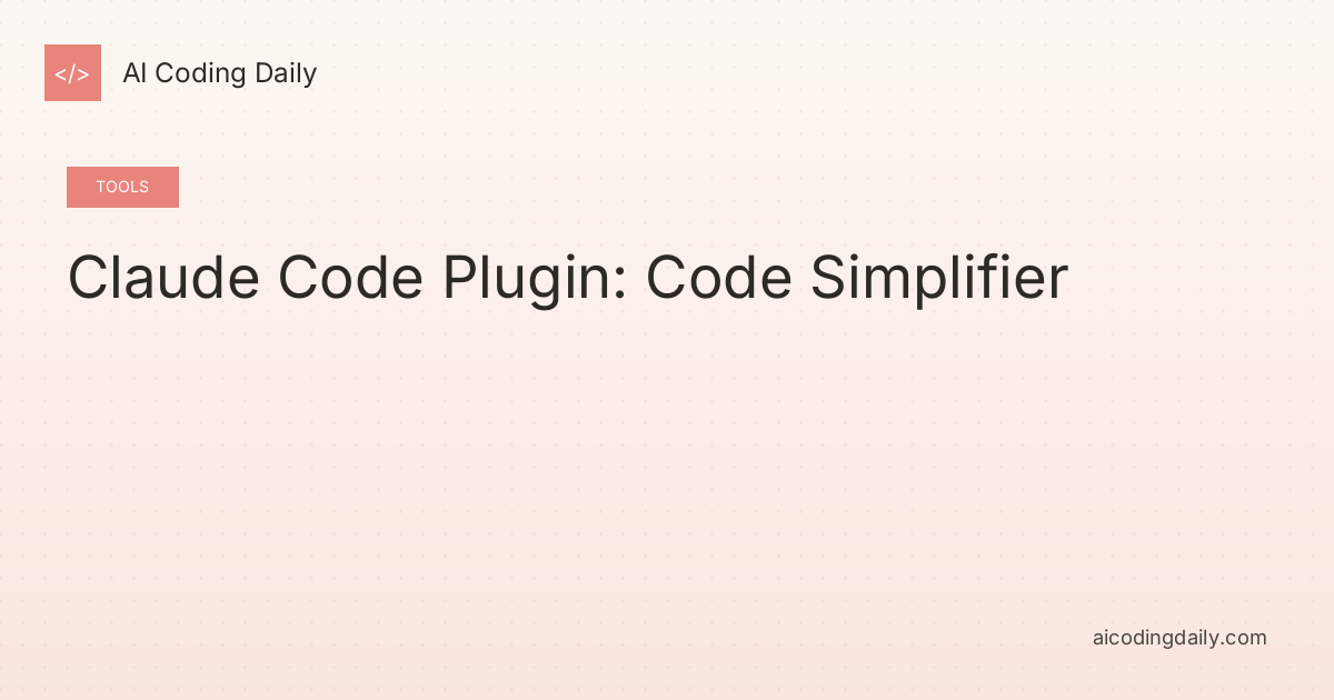 Claude Code Plugin: Code Simplifier